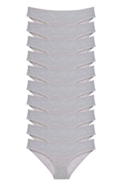 Royaleks Gray Lycra Super Eco Women's Slip Set - 10 Pieces