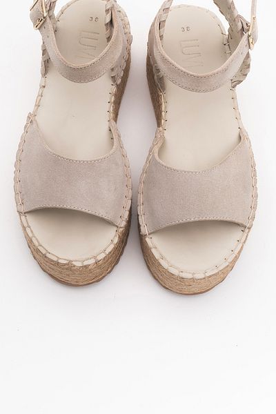 LuviShoes Sandale SEREZ din piele naturală din piele naturală, cu paie, cu talpă cu pană
