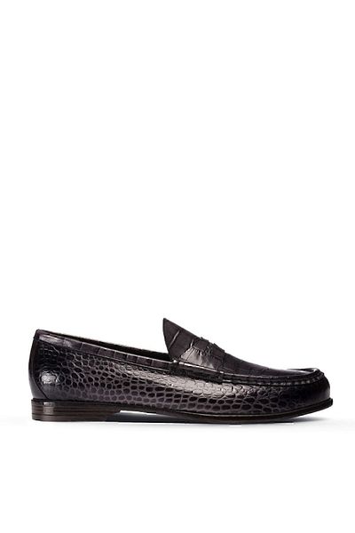 Deery Ανδρικά Loafer Παπούτσια Grey Crocodile 01510MSYHC02