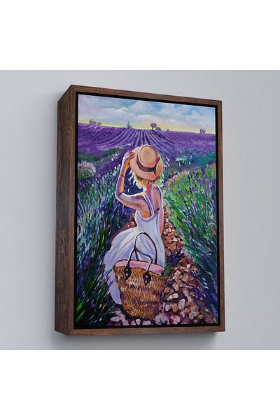 Harita Sepeti Pictură de femeie pe Lavanda Violet Tarka cu cadru alb