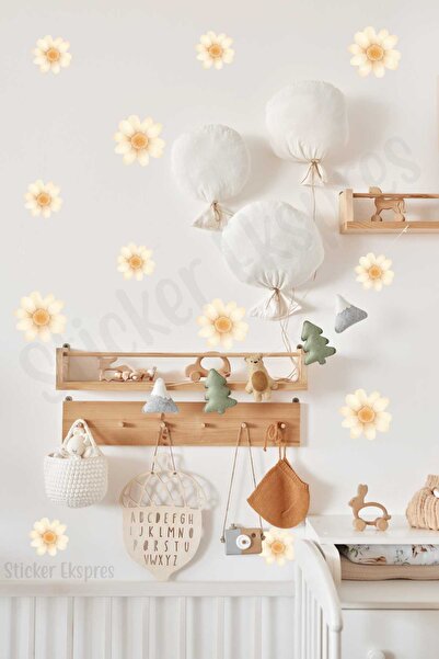 Sticker Ekspres Soft Sarı Papatyalar Çocuk Odası Duvar Sticker Seti Papatya S...