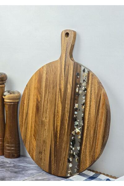 HomeTarz Acacia Cutting Board - Round Cutting Board - 39 cm