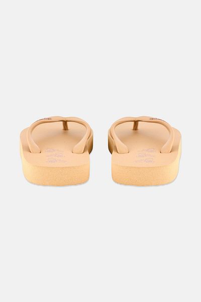 hummel Women Brand Logo Flip Flop Slippers, Tan