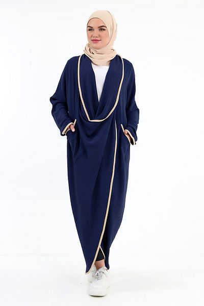 Berel Moda Navy Blue Fenomen Cross Tunic