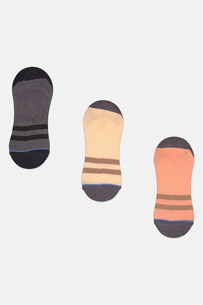 RBX Men 3 Pairs Invisible Socks, Multicolor