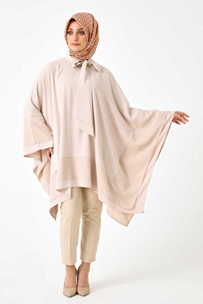 Setrms Şifon Mixli Yaka Bağcıklı Panço Tunik