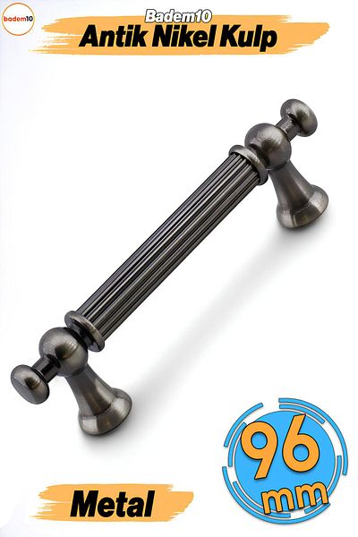 Badem10 Mâner din metal nichel antic Selçuklu 96 mm Mobilier Bucătărie Sertar Dulap Dulap Ușă Mânere Mâner