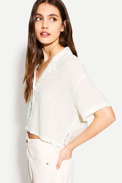 Bershka Textured rustic short sleeve shirt