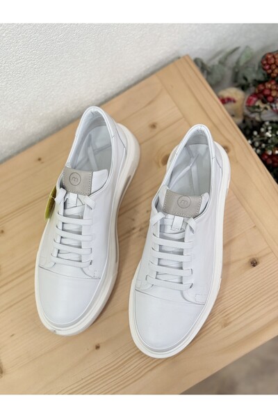Mammamia D25YA-3525 LASTİK BAĞCIKLI HAKİKİ DERİ SNEAKER SPOR AYAKKABI KADIN