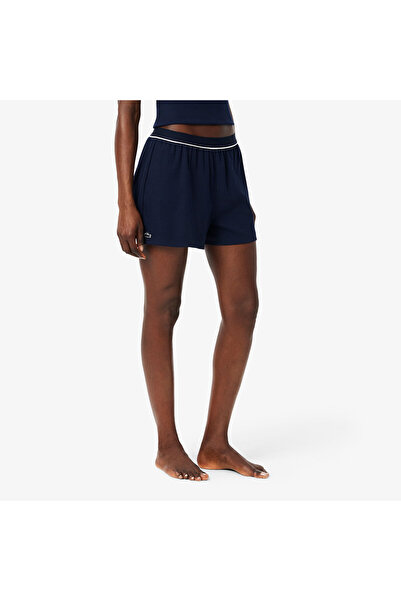 Lacoste Kadın Kolsuz Bisiklet Yaka Lacivert Pijama Takımı