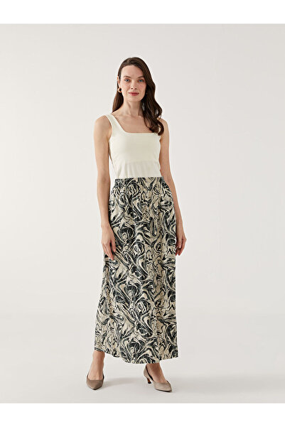 LC Waikiki Özmarka New Season Elastic Waist Patterned Women's Skirt