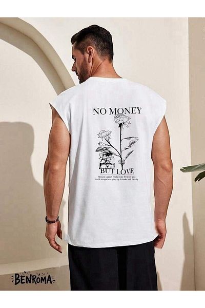 BENROMA 1 μπλουζάκι δώρο για αγορές 6 και άνω στο καλάθι - Αμάνικο μπλουζάκι με στάμπα No Money But Love