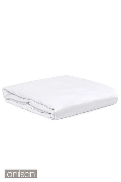 Anılsan Satin Bed Sheet - 83 Thread Solid White - Single/Double Size Home and Hotel