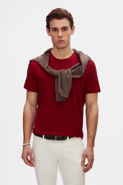 D'S Damat Μπλουζάκι Comfort Claret Red 100% βαμβάκι