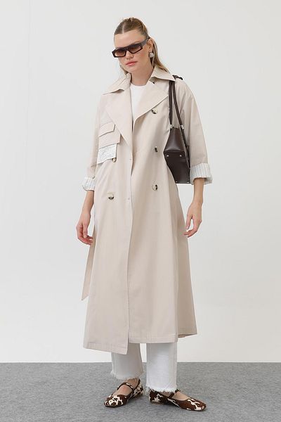 REMSA Beige Seasonal Trench Coat 32141