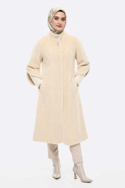 Setrms Yapıştırma Taş Detaylı Ribanalı Lale Kol Kaban