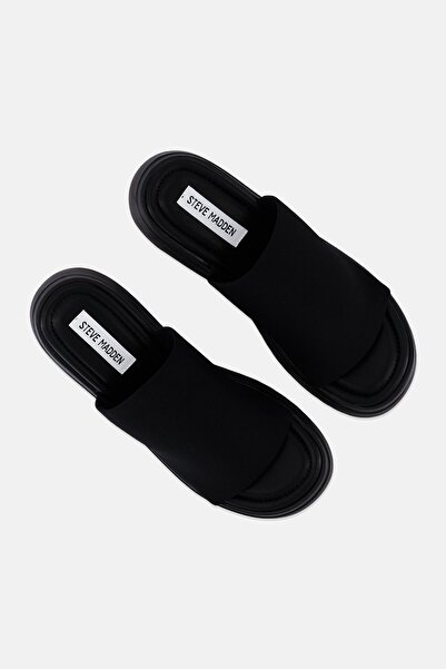 Steve Madden Women Scrunchy Slip On Wedge Sandals, Black