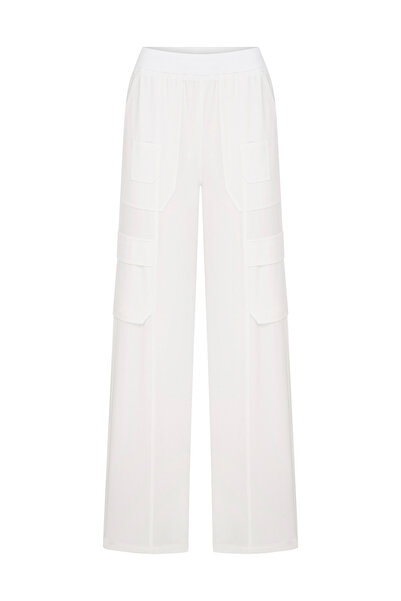 Rhow Freya Bol Paça Beyaz Scrubs Pantolon