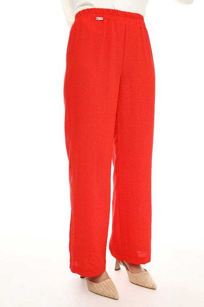 Setrms 2426026 M Linen Look Trousers with Elastic Waist