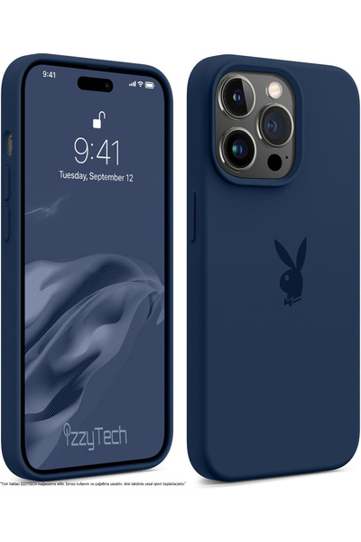 izzytech غطاء حماية من السيليكون لهاتف آيفون 15 برو ماكس، شعار بلاي بوي، سطح ...