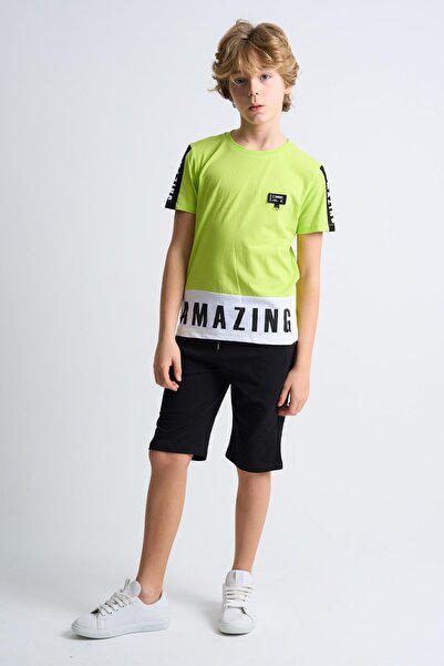 ALEXANDERGARDI Двоколірний дитячий комплект з футболки та шортів з принтом