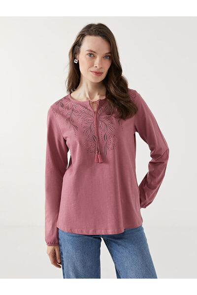 LC Waikiki Özmarka New Season Tie Neck Patterned Women's Blouse