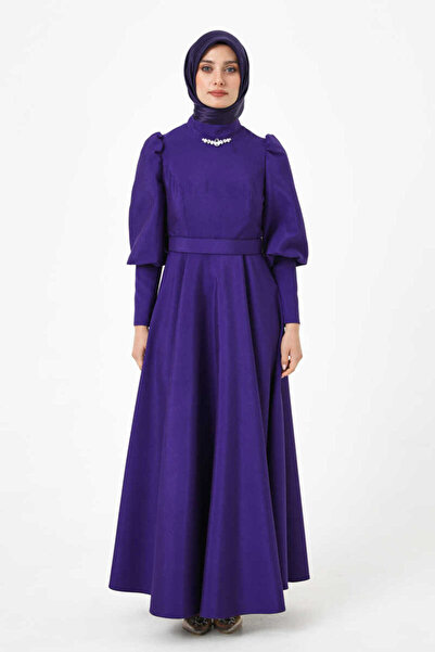 Setrms Karpuz Kol Kemerli Davet Elbise