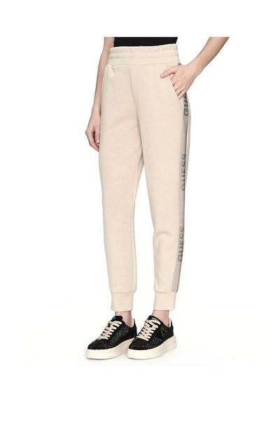 Guess Jeans Dámske béžové tepláky s ozdobným prúžkom Guess džínsy