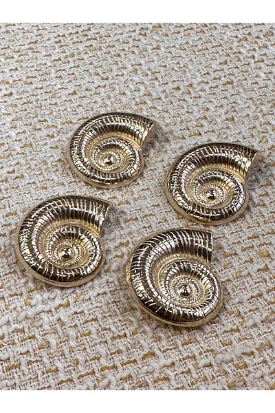 ODDA TASARIM ATÖLYESİ Oyster Model Extra Large Gold Button Set(4cm)