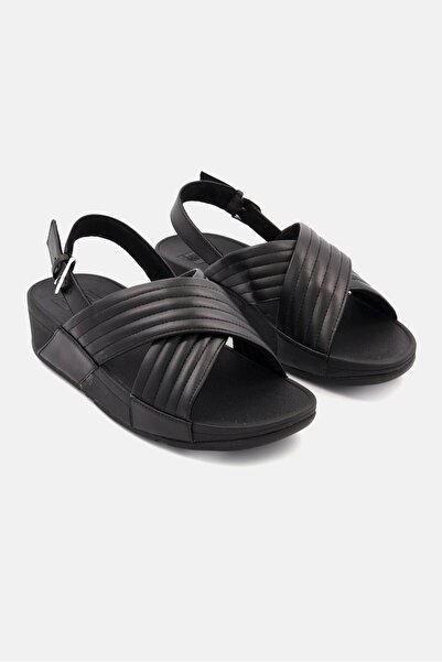 Fitflop صندل لولو مفتوح الأصابع مبطن للنساء، أسود