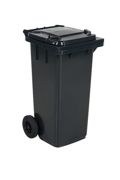 ALMUFARREJ Trash Can With Wheels Black 120 Liters
