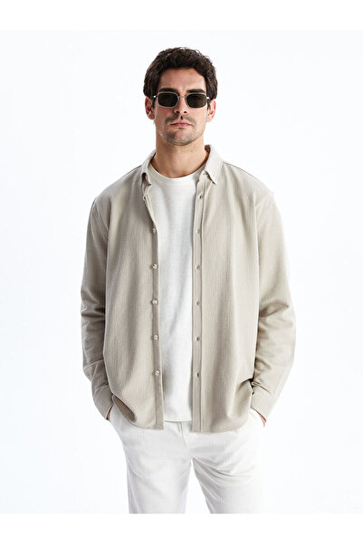 LC Waikiki Ανδρικό πουκάμισο με μακριά μανίκια NEVAVM Slim Fit