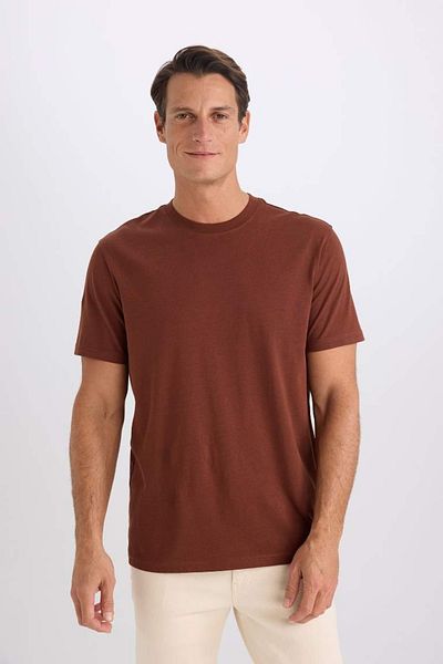 DeFacto Ανδρικό T-shirt καφέ V7699az/bn319