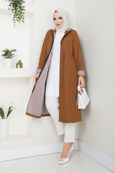 kaes giyim Women's Long Wear Trench Suit Hijab