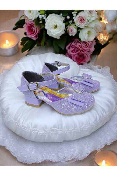 PATİK BEBE Kız Çocuk Lila Renk Prenses Minik Topuklu Şık Abiye Ayakkabı