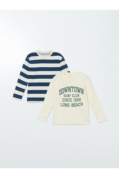 LC Waikiki Crew Neck Printed Boys' T-Shirt Pack of 2