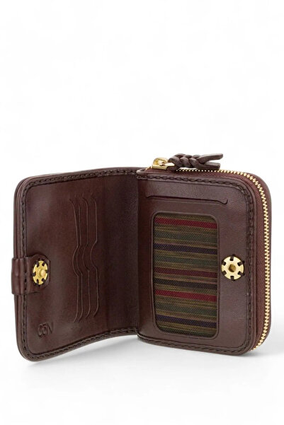 GÖN 100% HANDMADE WALLET WITH ZIPPER AND FENCE FENCE Closure (MARU)
