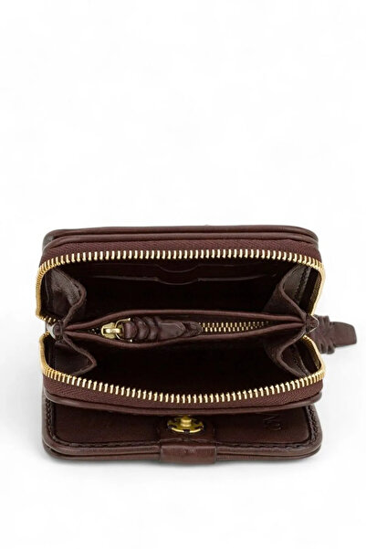 GÖN 100% HANDMADE WALLET WITH ZIPPER AND FENCE FENCE Closure (MARU)