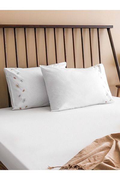 LC Waikiki Βαμβακερή μαξιλαροθήκη με λουλούδια 2 Συσκευασία 50x70 εκ