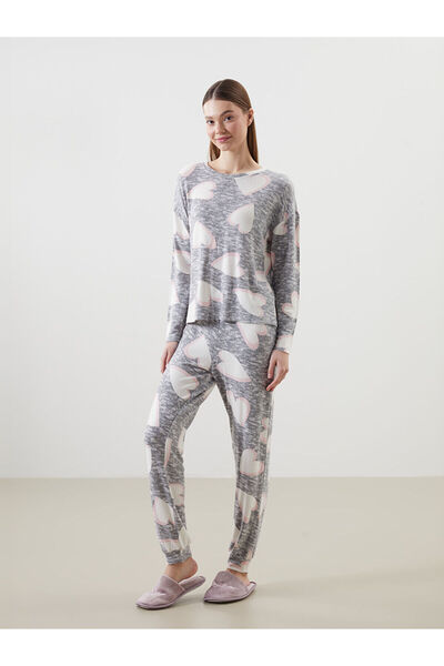 LC Waikiki Σετ γυναικεία πιτζάμα Özmarka New Season Crew Neck με τύπωμα