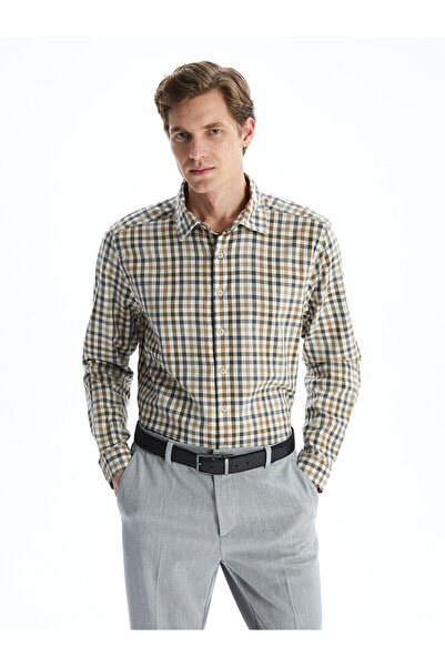 LC Waikiki Нова колекция мъжка риза с дълъг ръкав и тартан - S5LL10Z8