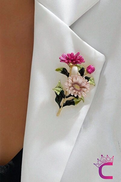 Cinderella Dekoratif Kore Tarzı Çiçekli Kadın Broş Arkadaşa İş Hediyesi Hediy...