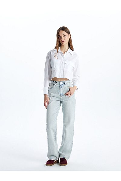 LC Waikiki Cămașă de damă Crop Poplin