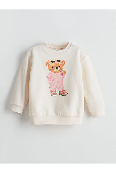 LC Waikiki Ayı Teddy Baskılı Kız Çocuk Kalın Sweatshirt 2'li