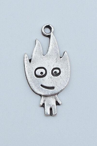 Bu Farklı Minimal Ateş Gümüş Kaplama Kolye Ucu