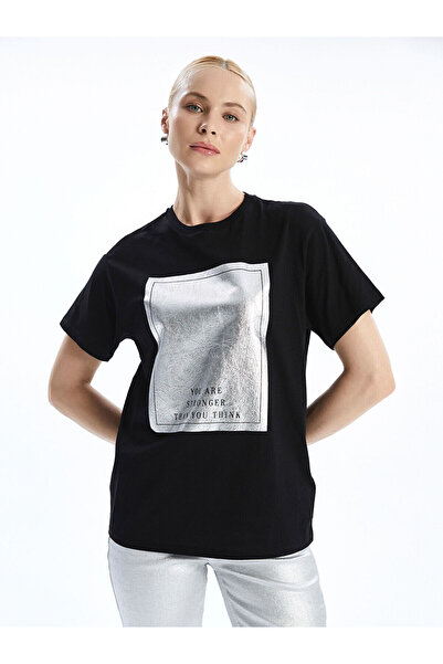 LC Waikiki Γυναικείο μπλουζάκι με στάμπα Crew Neck (S5)