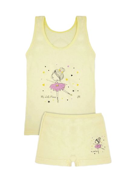 diamondstar Girl 3/12 Years Mixed Patterned Tank Top and Boxer Set