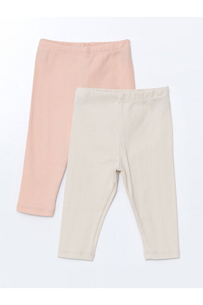 LC Waikiki Nevavm Girls' Baby Leggings with Elastic Waist, Pack of 2