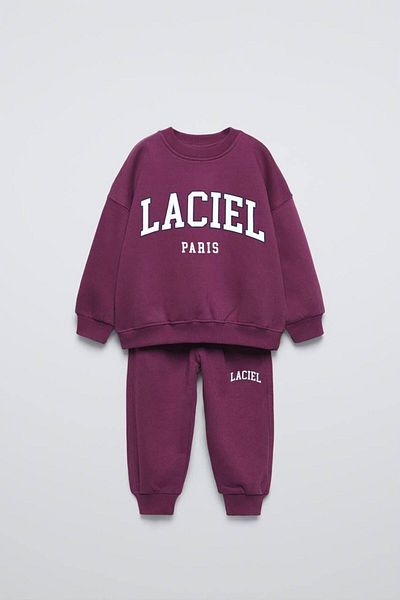 Magu Unisex Παιδικό σλόγκαν Βαμβακερό φούτερ Φούτερ Σετ κάτω-πάνω
