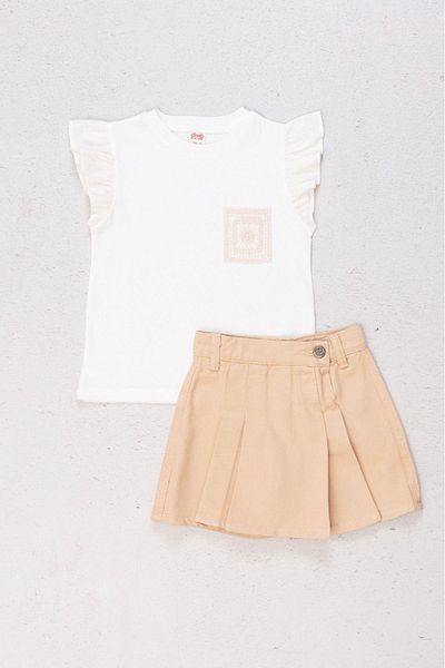 Magu Set de tricou și pantaloni scurți pentru fete din bumbac cu model
